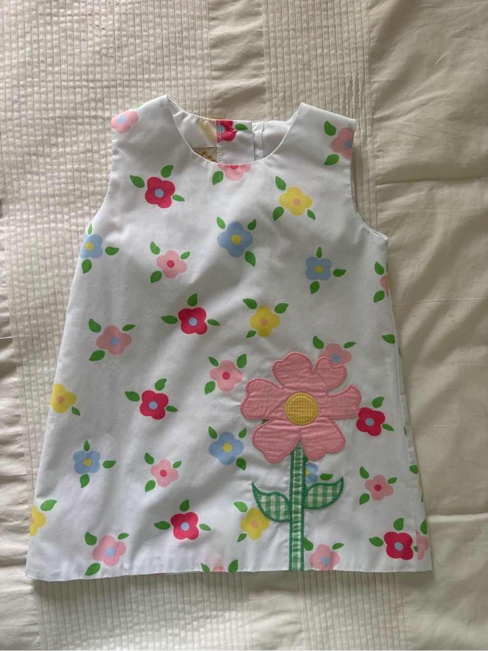 The Beaufort Bonnet Floral Appliqué Dress with Pink Flower